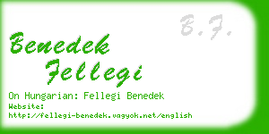 benedek fellegi business card